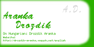 aranka drozdik business card